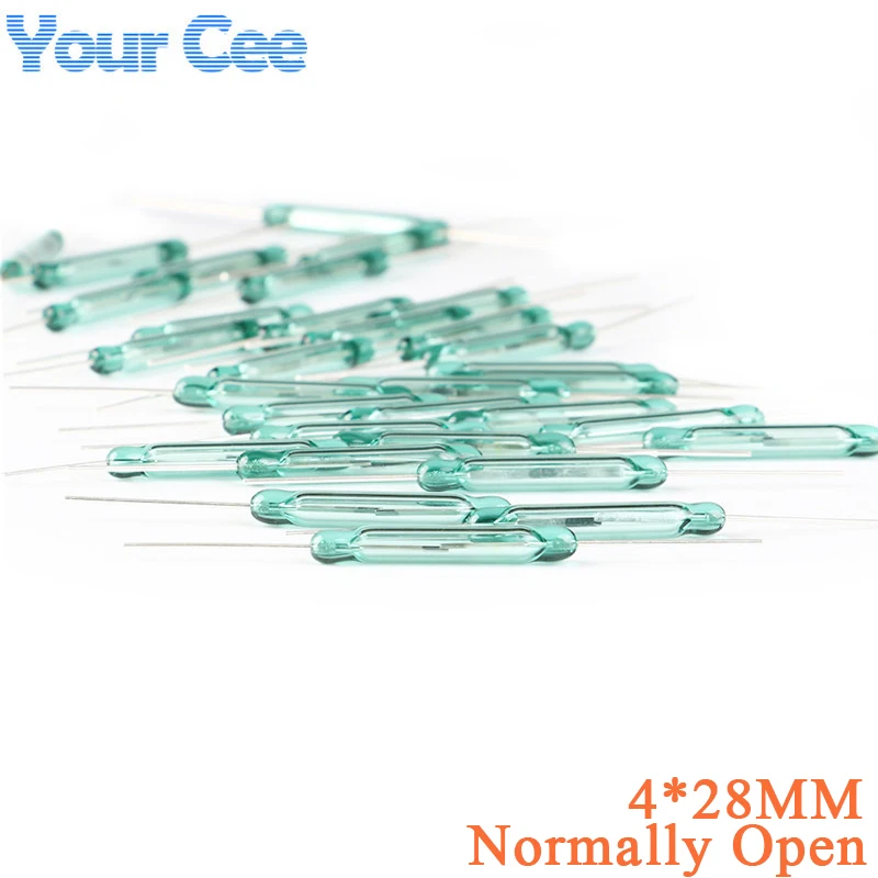 Sensor de interruptor de lengüeta, 4x28mm, Sensor normalmente abierto, NO 4x28mm, interruptor magnético, 20 piezas/2 uds.