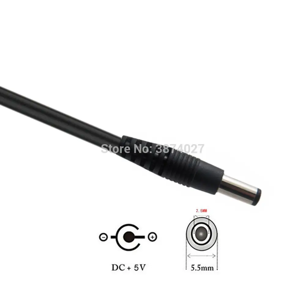 Adaptador de conector de barril 0,8 Mt, USB zu 5,5mm, 5 V USB + DC Jack Kabel Draht (5,5x2,1mm) - imagen 2