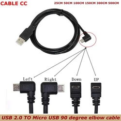 Cable USB 2.0 a Micro-B 90 Grados - Carga coche y movil