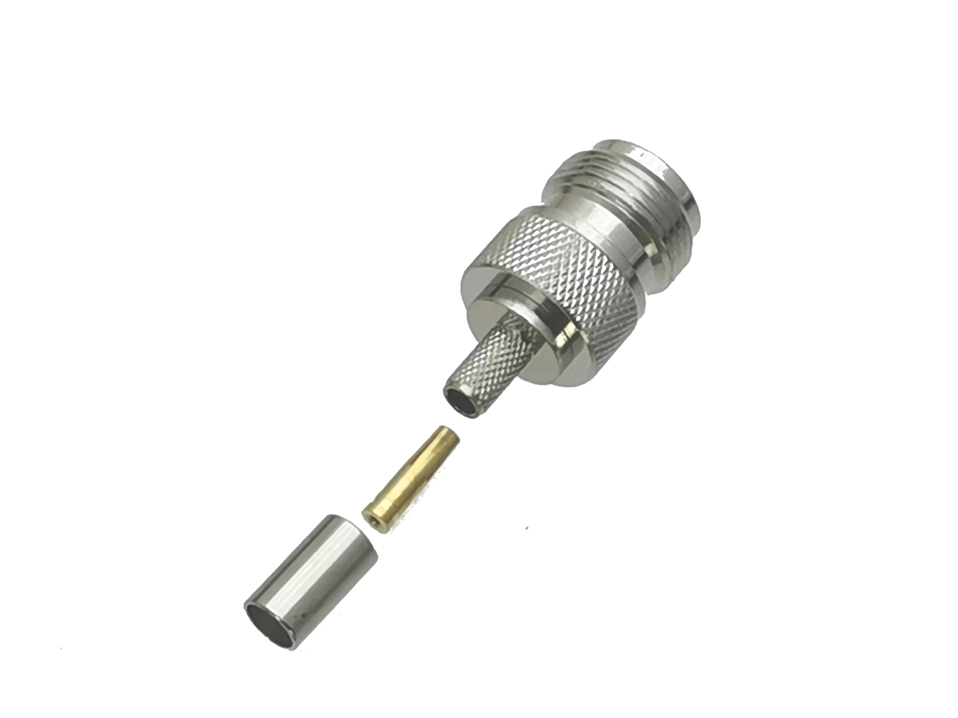 Conector N Hembra RF Coaxial Crimp para RG58 RG142 LMR195 - imagen 2