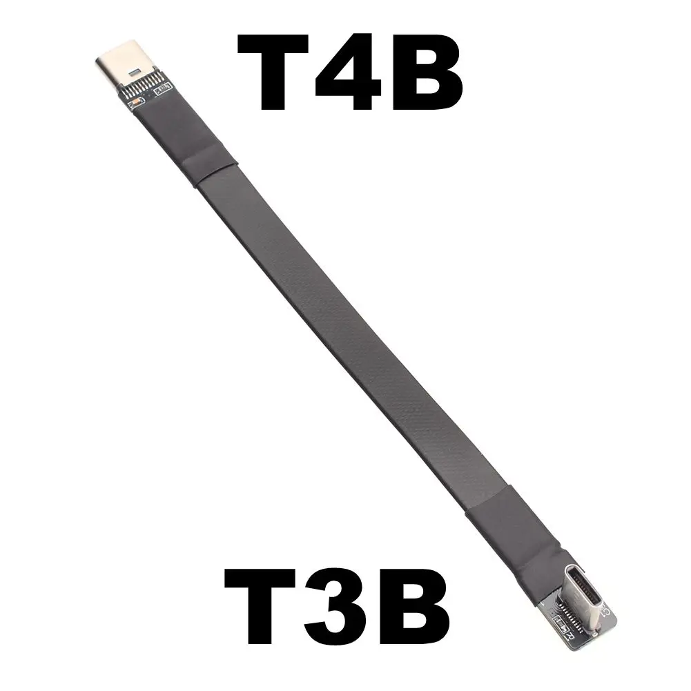 ADT-Cable de cinta plana para fotografía aérea, conector USB 3,1 tipo C macho a hembra, ángulo de arriba/abajo, 3A, USB C, FPC, FPV, para HDTV, AV, Gopro DSLR - imagen 4