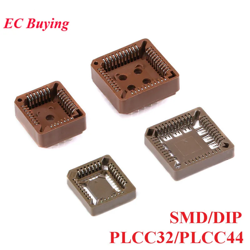 10 unids/lote PLCC32 PLCC44 SMD DIP PLCC SOP IC conector convertidor conectores IC soporte Base de prueba 32 pines 44 pines