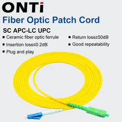 Cable de fibra óptica ONTi SC-LC Simplex SC/APC a LC/UPC
