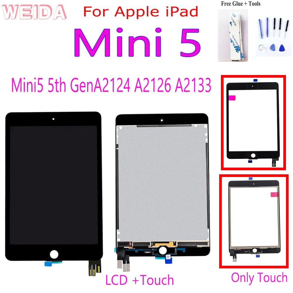 Pantalla LCD Original para iPad Mini 5, digitalizador de pantalla táctil de 5. ª generación para iPad Mini 2019, A2124, A2126, A2133