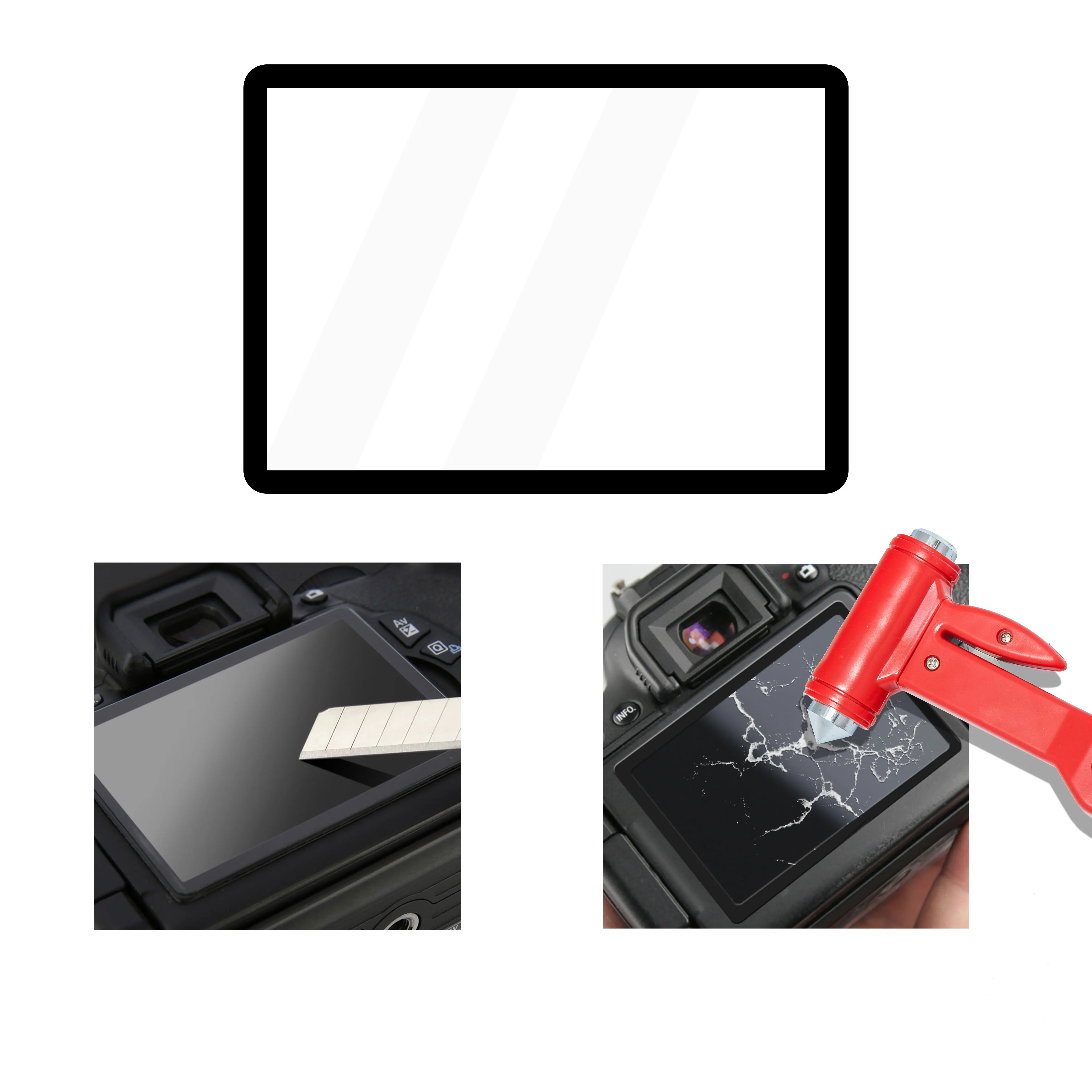 FOTGA-Protector de pantalla LCD de vidrio autoadhesivo óptico, cubierta protectora para Canon 7D 60D 450D 500D 550D 40D 50D 5DII 1000D 600D 1100D - imagen 3