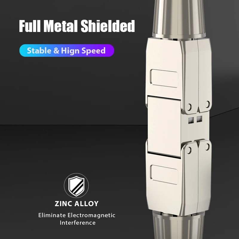 ZoeRax Cat6A Cat7 extensor de Cable adaptador de unión RJ45 caja de conector RJ45 conector de extensión de Cable Lan completamente blindado sin herramientas - imagen 4