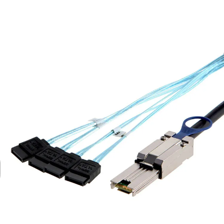 Mini SAS 26Pin SFF-8088 macho a 4 SATA 7Pin hembra adaptador divisor de disco duro Cable de datos 1m 8088 a 4 cables SATA - imagen 5