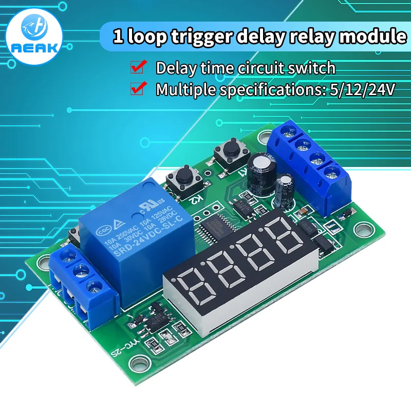 Pantalla LED de YYC-2S, módulo de relé de tiempo de retardo programable ajustable, 5V12V24V, desacoplamiento de tiempo fijo, disparador de apagado de ciclo de pulso - imagen 2