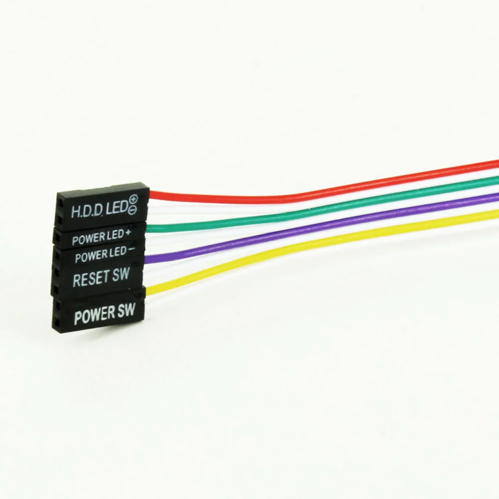 Cable de fuente de alimentación de 65cm, interruptor de reinicio de E/S de PC, interruptor de botón de Cable de placa base de PC, reemplaza un interruptor de indicador de potencia roto HDD - imagen 4