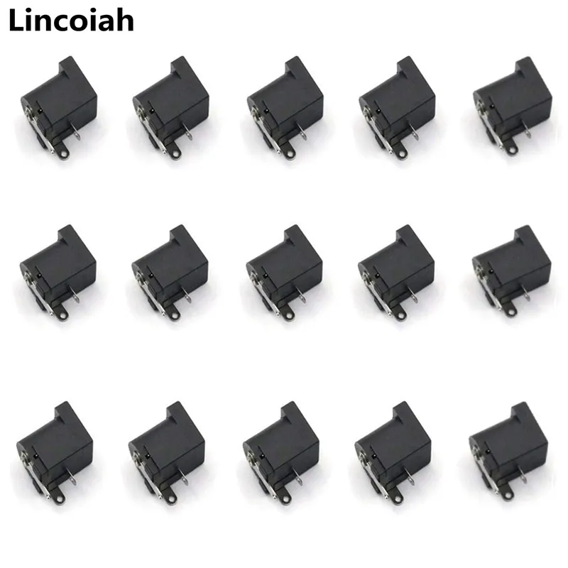 Conector DC-005 Barril 5,5mm Montaje PCB Ángulo Recto Negro - imagen 2