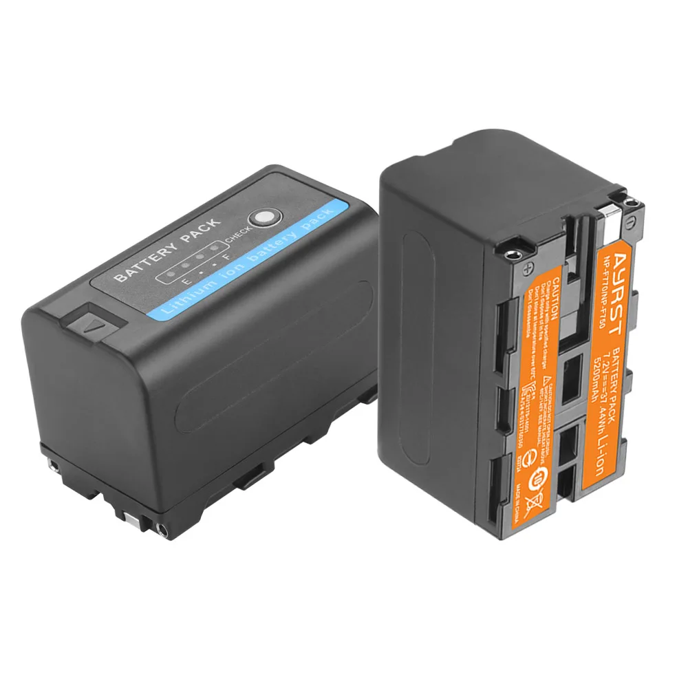 Batería de 5200mAh con indicador LED NP F750 NP F770 NP-F750 + cargador USB LED para Sony NP F970 F960 F550 F570 QM91D CCD-RV100 - imagen 2