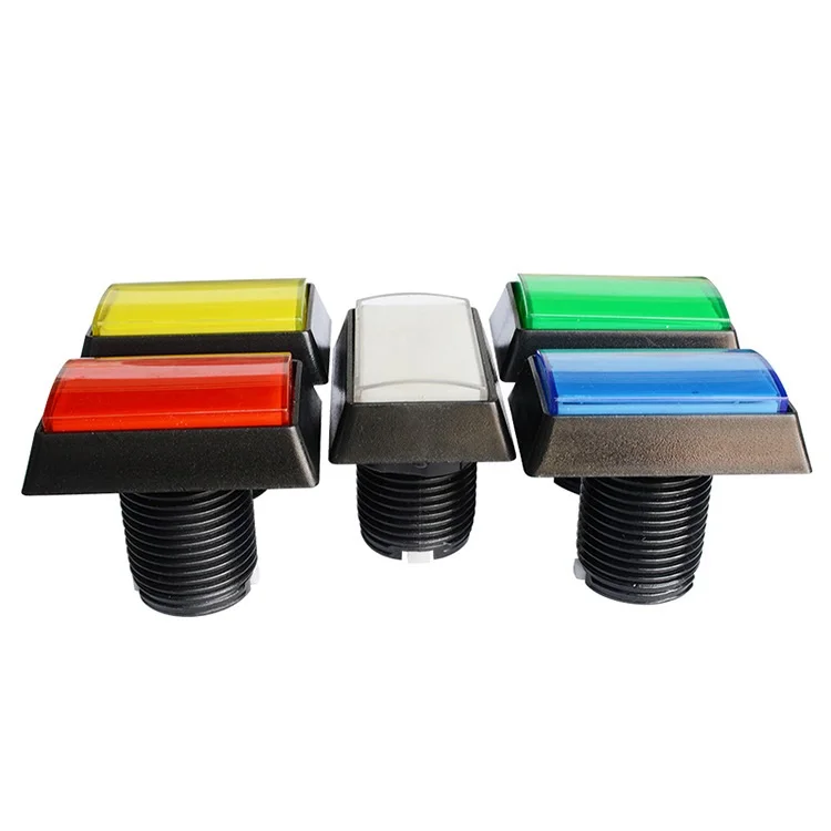 Lámpara de luz LED iluminada de 5 colores, botones pulsadores Arcade rectangulares, 30x50mm, botón pulsador para reproductor de videojuegos con microinterruptor - imagen 2