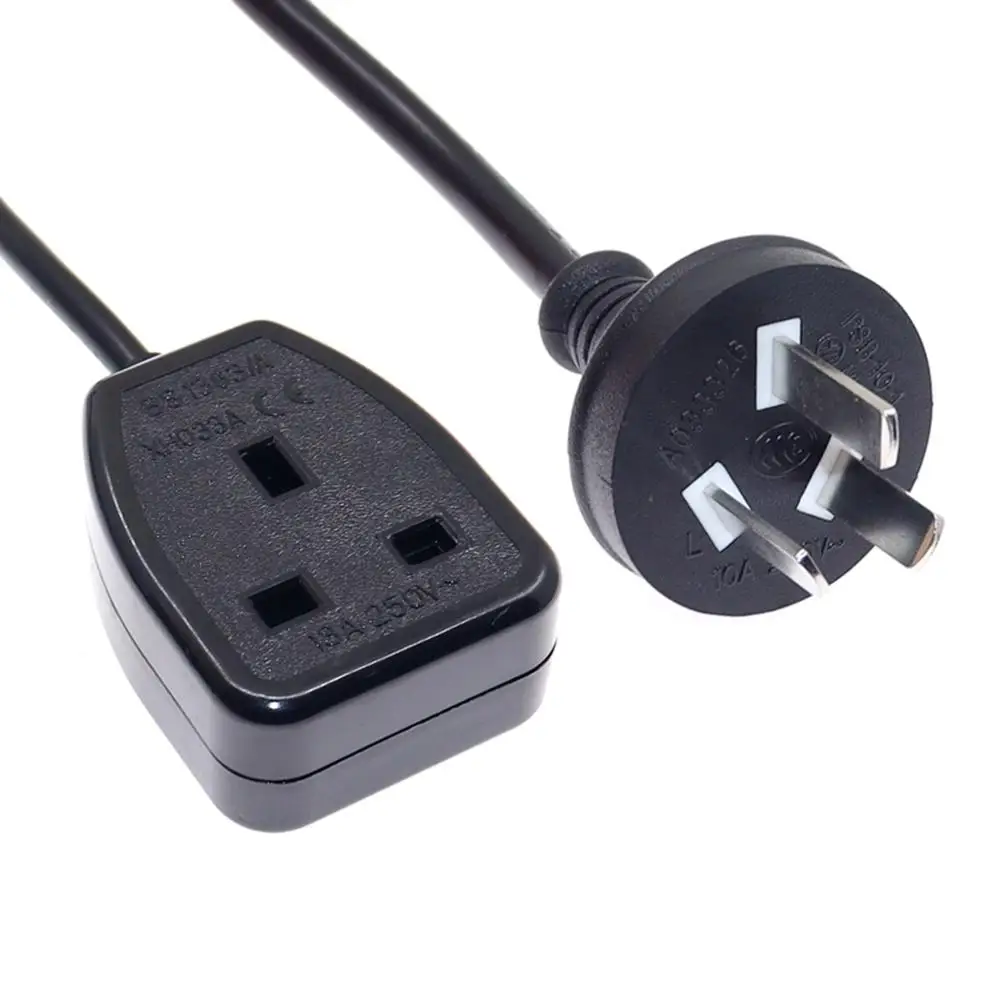 Enchufe estándar australiano 10A a Reino Unido, adaptador de enchufe BS1362 13A, cable de extensión de fuente de alimentación, conexión AU