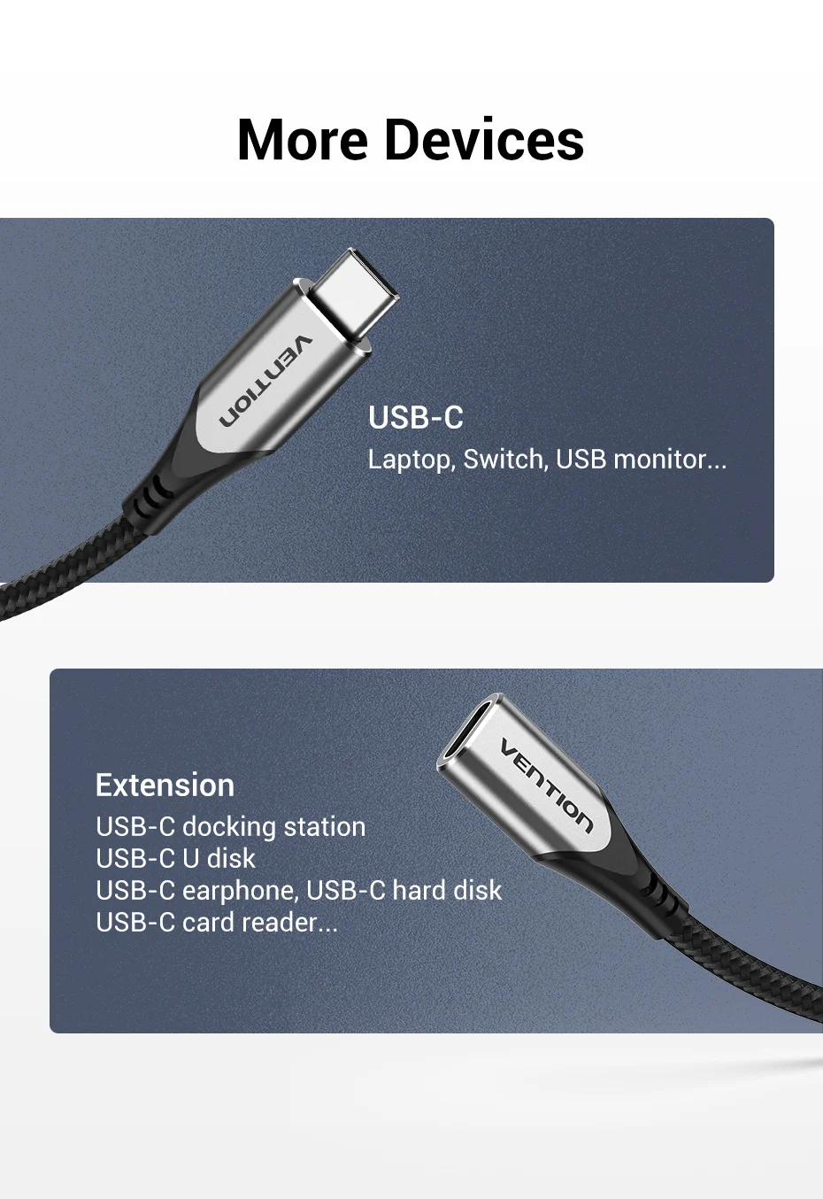 Cable extensor USB-C - compatibilidad con móviles, tablets y portátiles