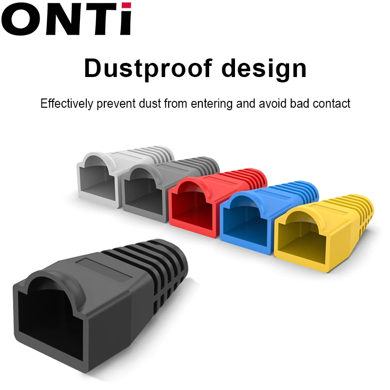 Conectores de cable de red ONTi-Ethernet, funda protectora, tapa multicolor, tapas RJ45, RJ-45, CAT6, CAT5e - imagen 5