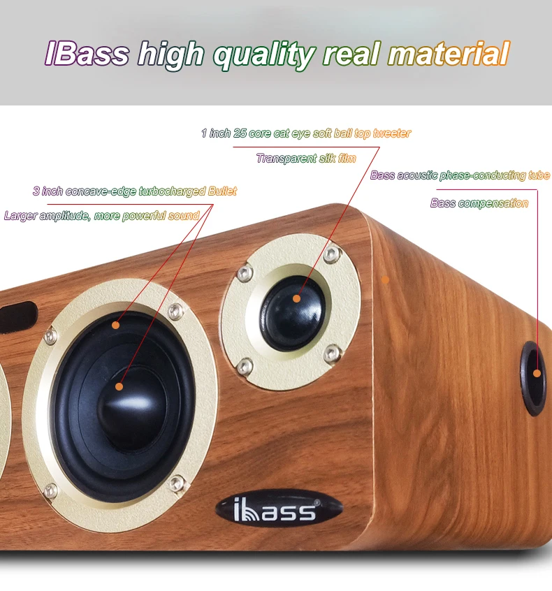 Altavoz Bluetooth para cine en casa, Subwoofer de 80W, barra de sonido para TV, efecto de sonido de conmutación EQ, centro de música, caja de sonido estéreo de madera - imagen 3