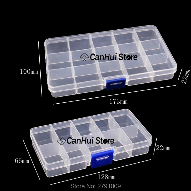Caja de almacenamiento extraíble para herramientas de joyería, caja de embalaje de 10/15 rejillas con ranuras para tornillos de componentes electrónicos, portátil y práctica