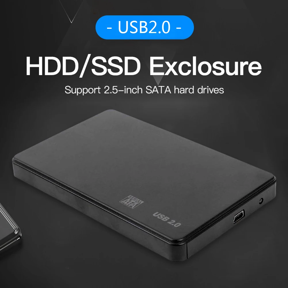 Carcasa de plástico de 3TB para disco duro USB 2,0/3,0, carcasa de 2,5 pulgadas, SATA, SSD, HDD, 480M/5gbps, caja móvil externa de alta velocidad - imagen 2