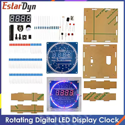 Módulo de pantalla LED Digital giratoria DIY, Kit de reloj Digital electrónico con alarma, tablero de aprendizaje 51 SCM, 5V DS1302