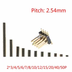Conector Pin Header Macho 2.54mm Doble Fila SMD 40 Pines