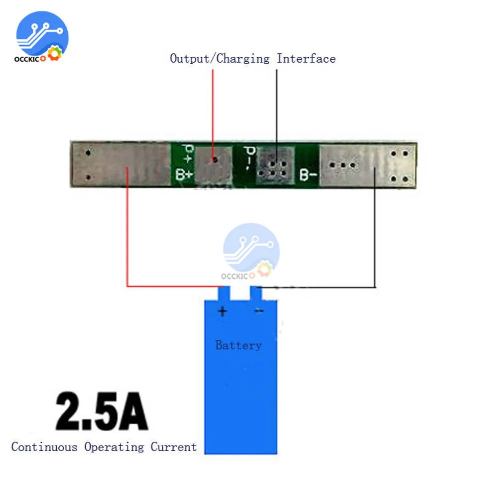Placa de protección de carga de batería de litio Li-ion 18650 batería PCB bms 1S 3,7 V 2.5A placa Motor módulo de celda Lipo equilibrador de batería - imagen 5