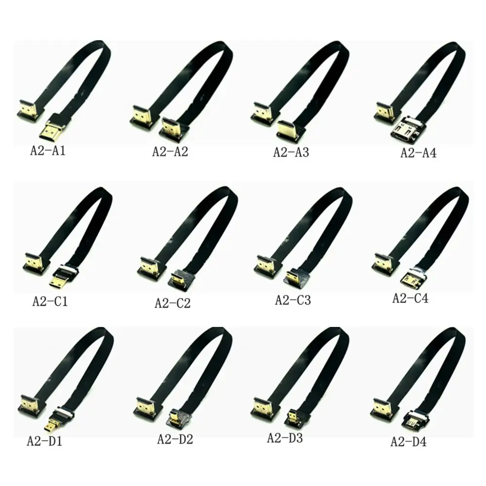 FPV compatible con HDMI macho arriba abajo en ángulo de 90 grados a HDMI macho HDTV FPC Cable plano para cámara TV multicóptero fotografía aérea - imagen 5