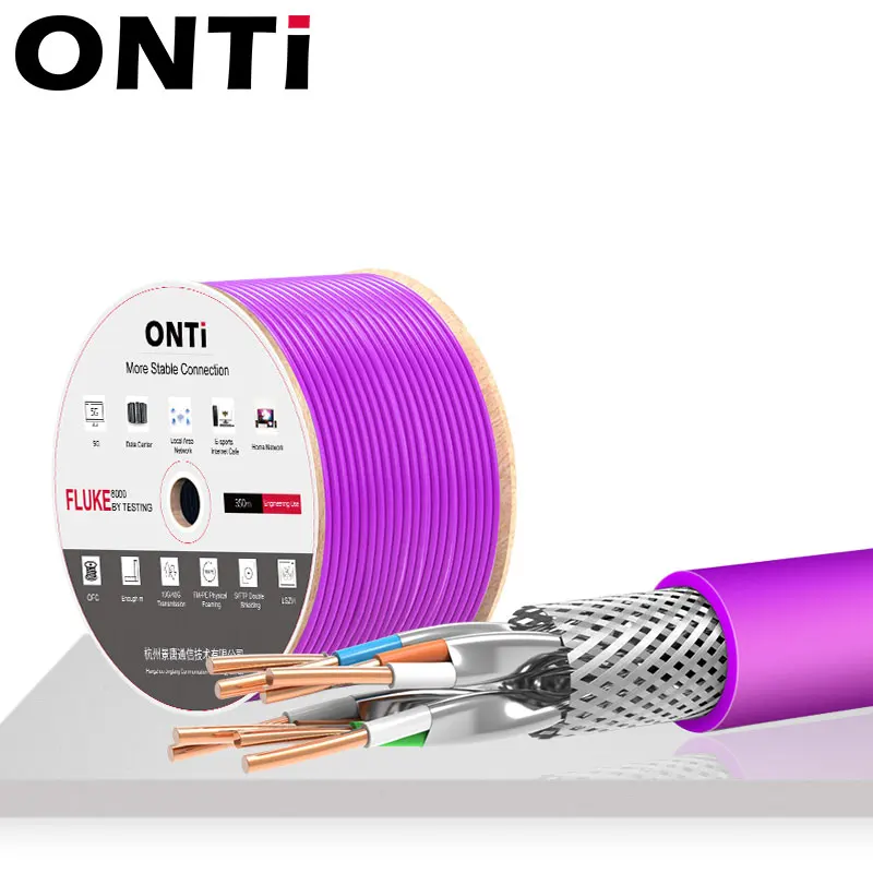 ONTi-RJ45 CAT8 CAT7 CAT6A Cable blindado S/FTP 22AWG 23AWG 4PR, cobre sin oxígeno LSZH ANSI TIA 568C.2-1 y ISO/IEC TR 11801 - imagen 3