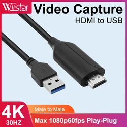 Wiistar Tarjeta captura HDMI USB para grabar videojuegos y retransmitir