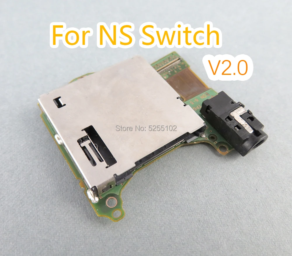 Reemplazo de 2 uds V1.0 V2.0 HAC-001(-01) ranura para tarjeta de juego con auriculares reemplazo de placa para auriculares para reparación de interruptor Nintendo