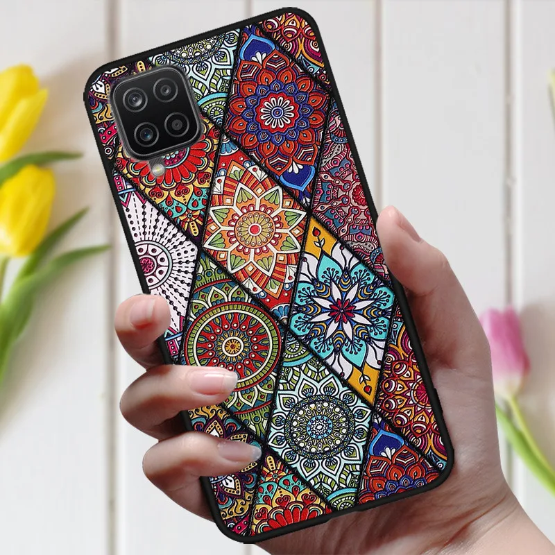 Funda de flores en relieve 3D para Samsung M32, funda bonita en relieve para Samsung Galaxy A22 4G 5G A 22 M12, funda de teléfono para Galaxy M32 A12 - imagen 2