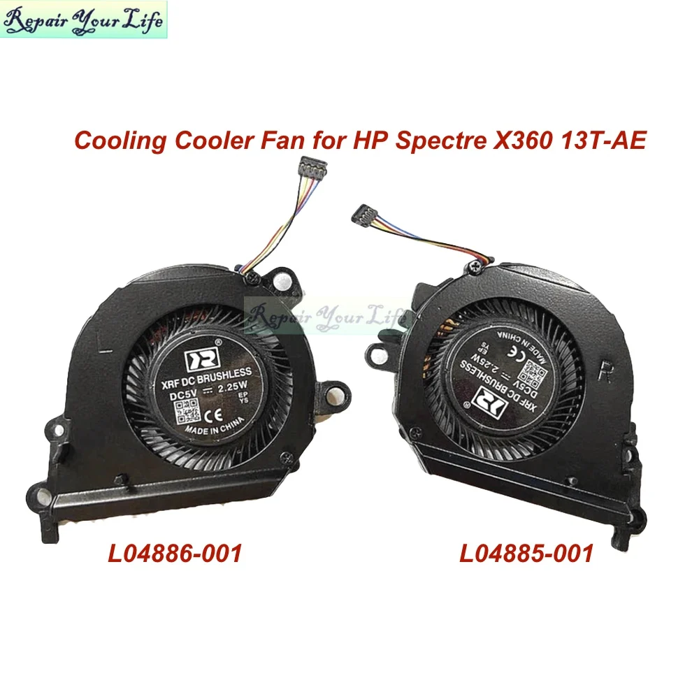 Ventiladores de CPU para ordenador portátil, Enfriador de GPU para HP Spectre X360 13AE 13T AE 13t-ae000 AE010 TPN-Q199, L04885-001 L04886 ND55C03-17D17 - imagen 4