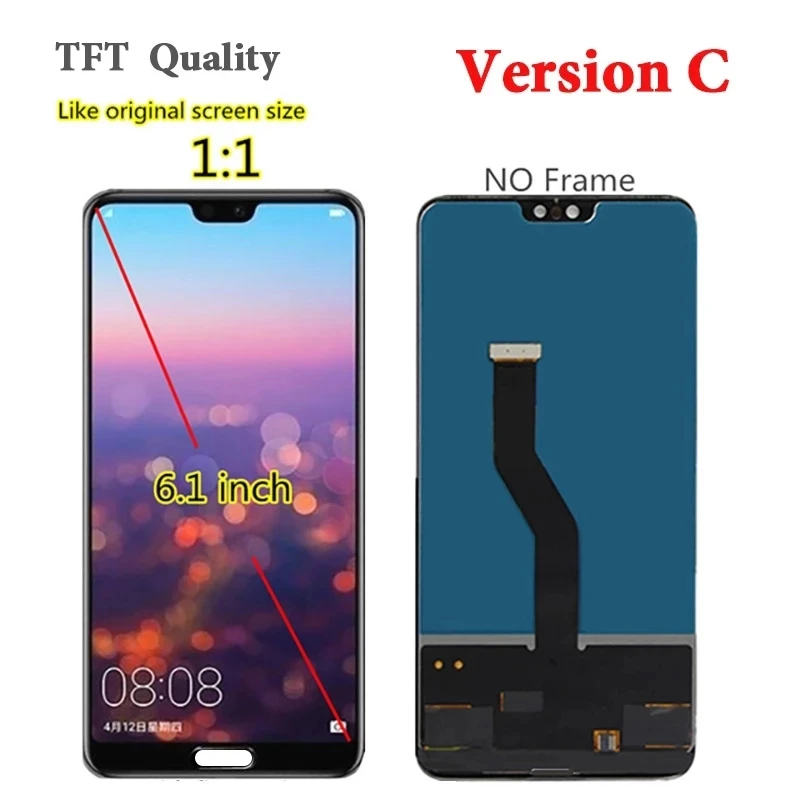 Pantalla LCD con marco para móvil, montaje de digitalizador con pantalla táctil para Huawei P20 Pro, CLT-AL01, CLT-L29, CLT-L09, 100% probado - imagen 4
