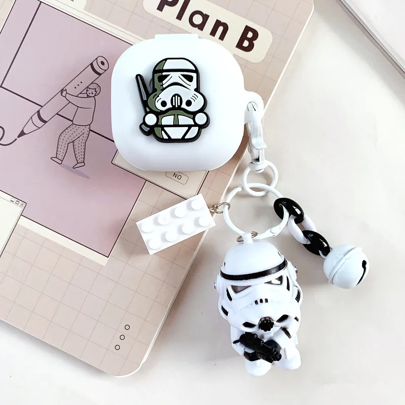 Funda para auriculares Star Wars para Samsung Galaxy Buds Live/Pro/Fe, carcasa protectora de silicona para auriculares inalámbricos con llavero - imagen 5