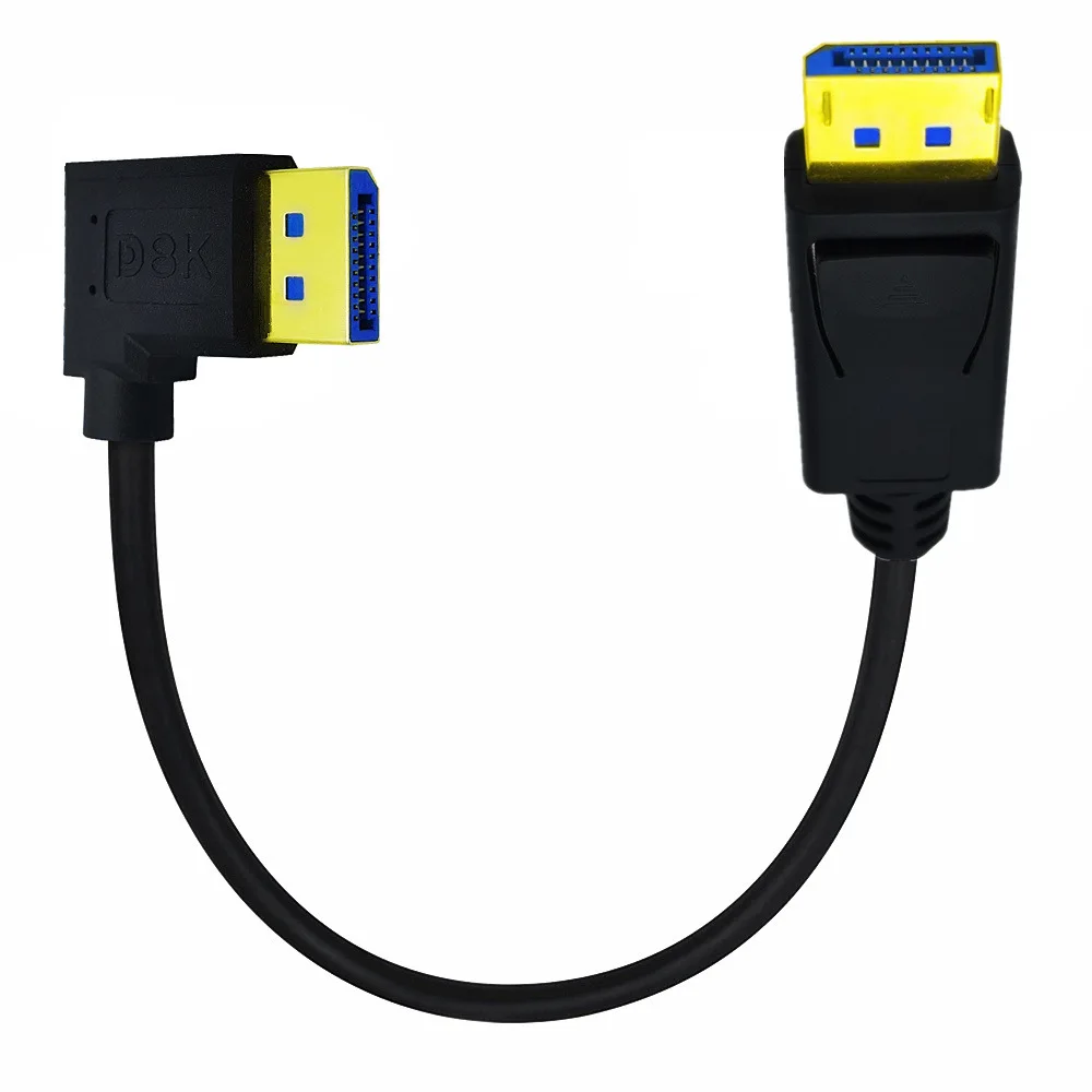 Cable DisplayPort de ángulo recto de 30cm, 1m, 2m, 3m, versión 1,4 8K @ 60Hz para TV, Monitor, tarjeta gráfica, PC, Notebook, adaptador DP 3D - imagen 3