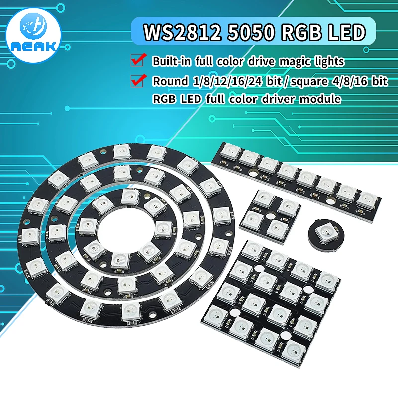 Módulo de Panel de lámpara LED RGB, 4, 8, 12, 16 canales, WS2812, WS2812B, WS 2811, 5050, 5V, 1bit, 4bit, 8bit, 12Bit, 16bit, 24bit, LED arcoíris preciso - imagen 2