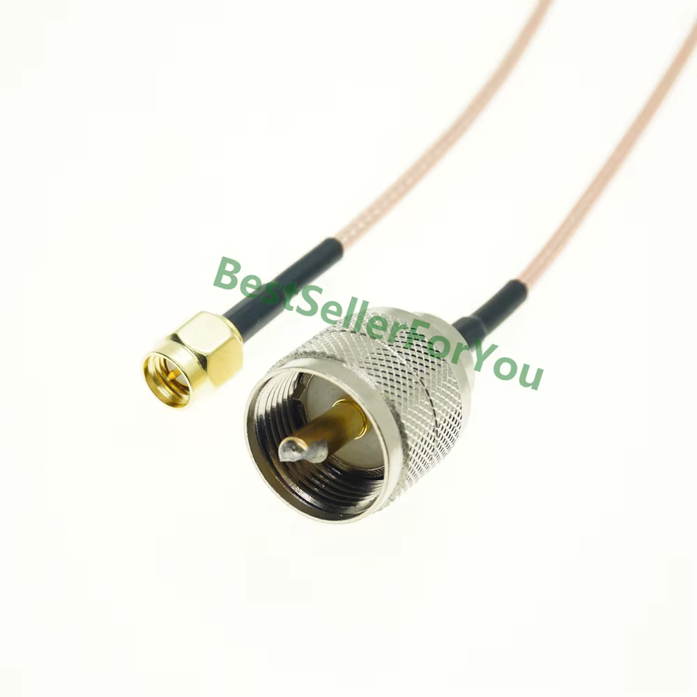 Adaptador PL259 macho a SMA - RF UHF coaxial RG316 - imagen 2