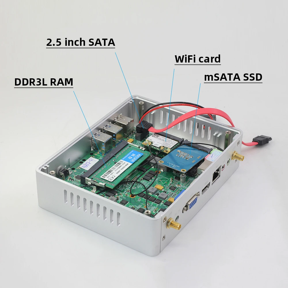 XCY Mini PC sin ventilador Intel Core i7 4500U i5 4200U i3 5005U Windows 10 HDMI VGA pantalla 300Mbps Wi-Fi Gigabit Ethernet Linux HTPC - imagen 5