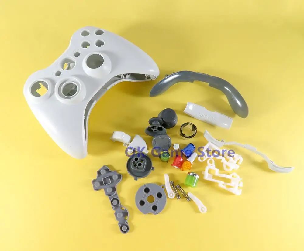1 Juego de repuesto blanco y negro para controlador Xbox 360, carcasa completa con cable para Xbox 360 con Kit de botones, accesorios - imagen 3