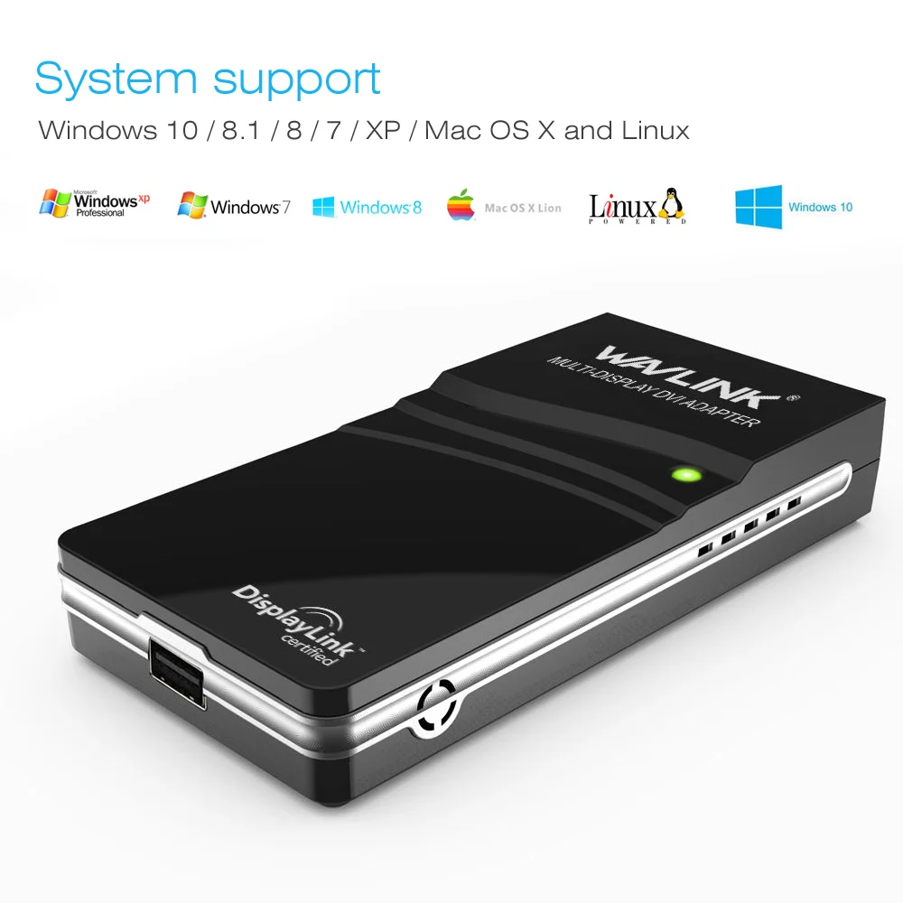 Wavlink-adaptador gráfico de vídeo Compatible con USB 2,0 a VGA/DVI/HDMI, pantalla de múltiples monitores, modo de extensión/Espejo para Windows, Mac OS - imagen 3