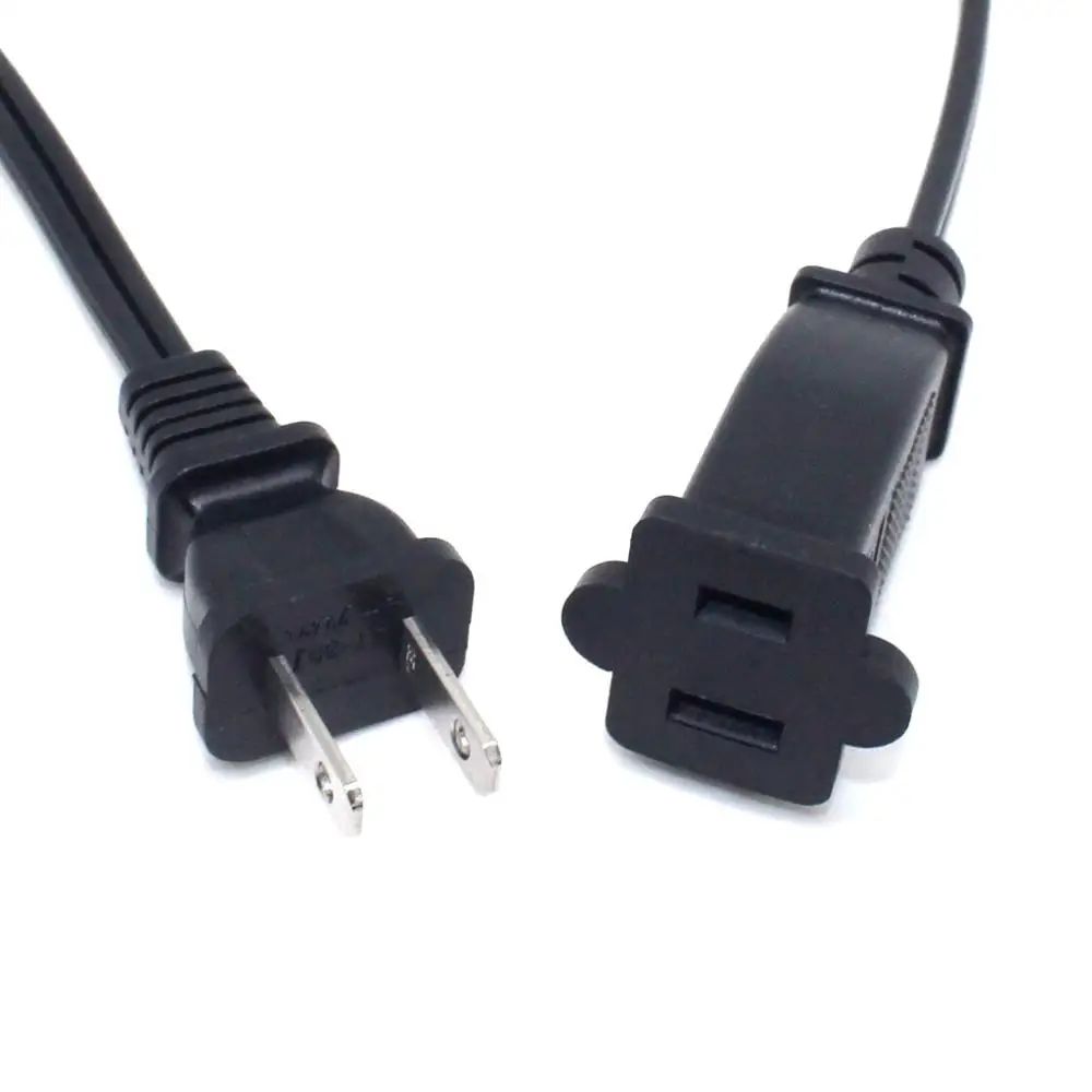 Cable de extensión de alimentación macho a hembra de 2 clavijas de EE. UU. Canadá, cable de alimentación de CA NEMA 1-15P a 1-15R 10A 0,3 m/0,5 m - imagen 3
