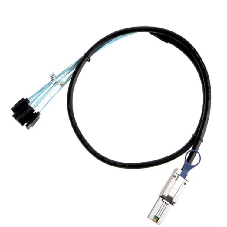 Mini SAS 26Pin SFF-8088 macho a 4 SATA 7Pin hembra adaptador divisor de disco duro Cable de datos 1m 8088 a 4 cables SATA - imagen 3