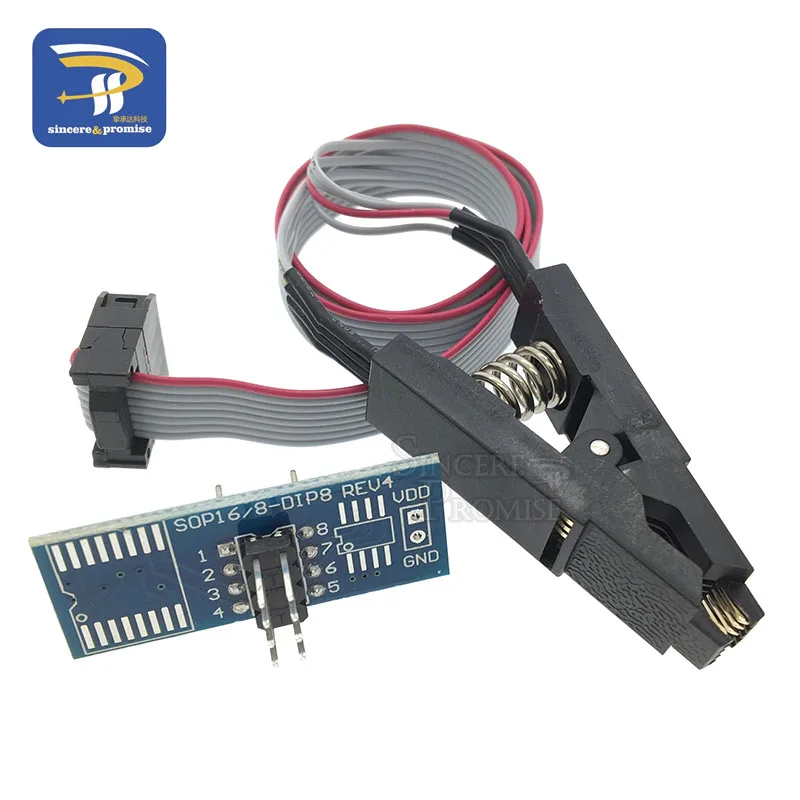 Clip de prueba SOIC8 SOP8 para adaptador EEPROM 93CXX / 25CXX / 24CXX + módulo programador USB Flash BIOS serie CH341 24 25 - imagen 4