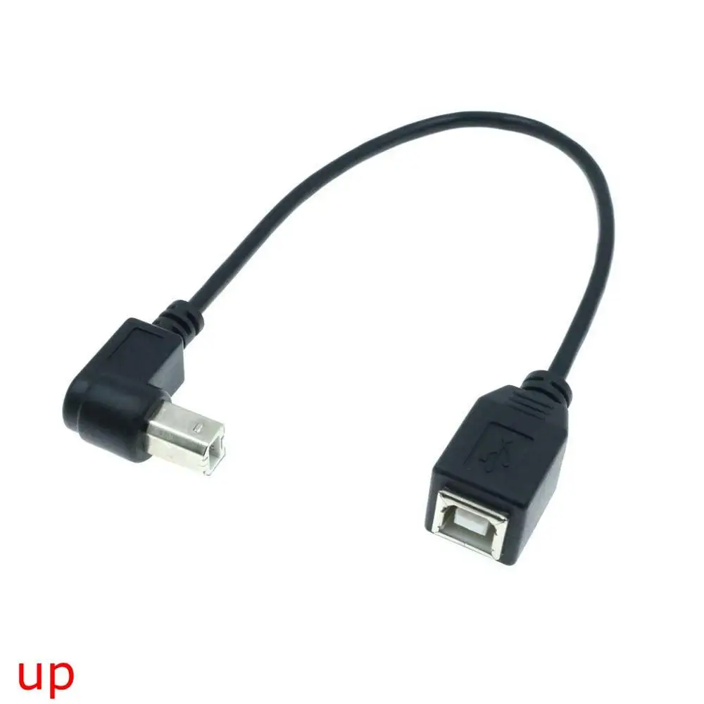 Cable de impresora USB 2.0 tipo B, paquete de 2 USB 2.0 B hembra a tipo B macho (ángulo recto de 90 grados hacia arriba y hacia abajo) extensión corta de impresora - imagen 3