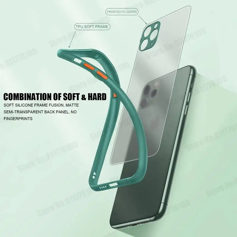 Para VIVO X70 Pro Plus funda mate de silicona suave translúcida para Vivo X60 Pro Plus V21 V21E 5G 4G cubierta protectora de PC dura esmerilada - imagen 3