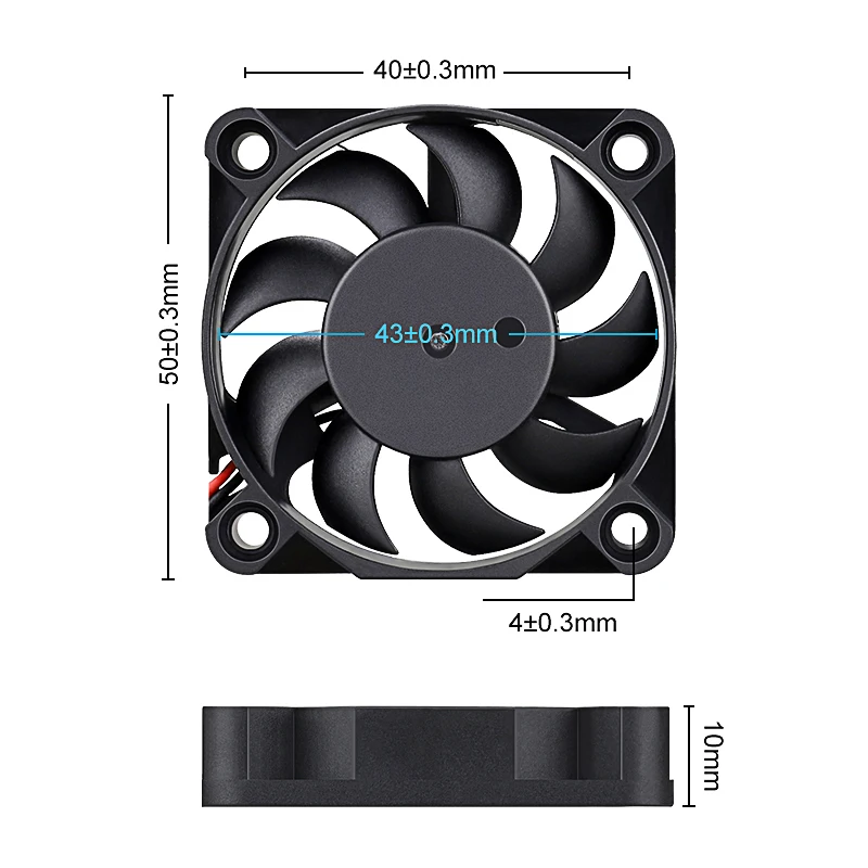 Gdstime-Mini radiador con Motor de 5cm, ventilador Axial de refrigeración de 50mm x 10mm, 50x50x10mm, cc 5V, 12V, 24V, XH2.5, PH2.0, 2 pines, 5 uds. - imagen 5