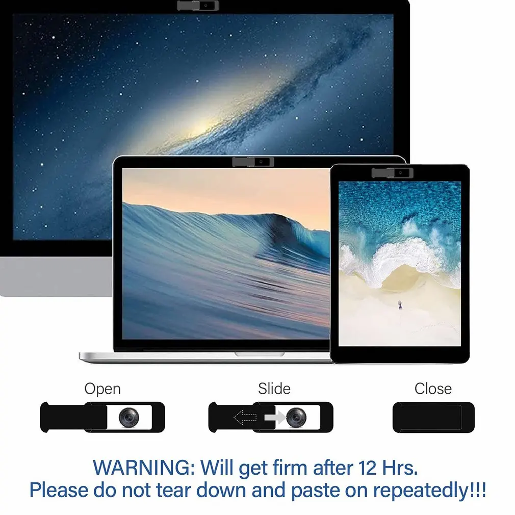 Cubierta de cámara web antiespía Universal de plástico, imán deslizante para obturador, para iPad, teléfono, ordenador, pegatina - imagen 5