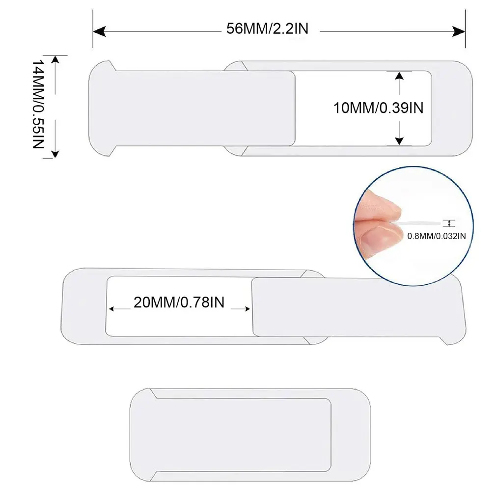 Cubierta de cámara web antiespía Universal de plástico, imán deslizante para obturador, para iPad, teléfono, ordenador, pegatina - imagen 4