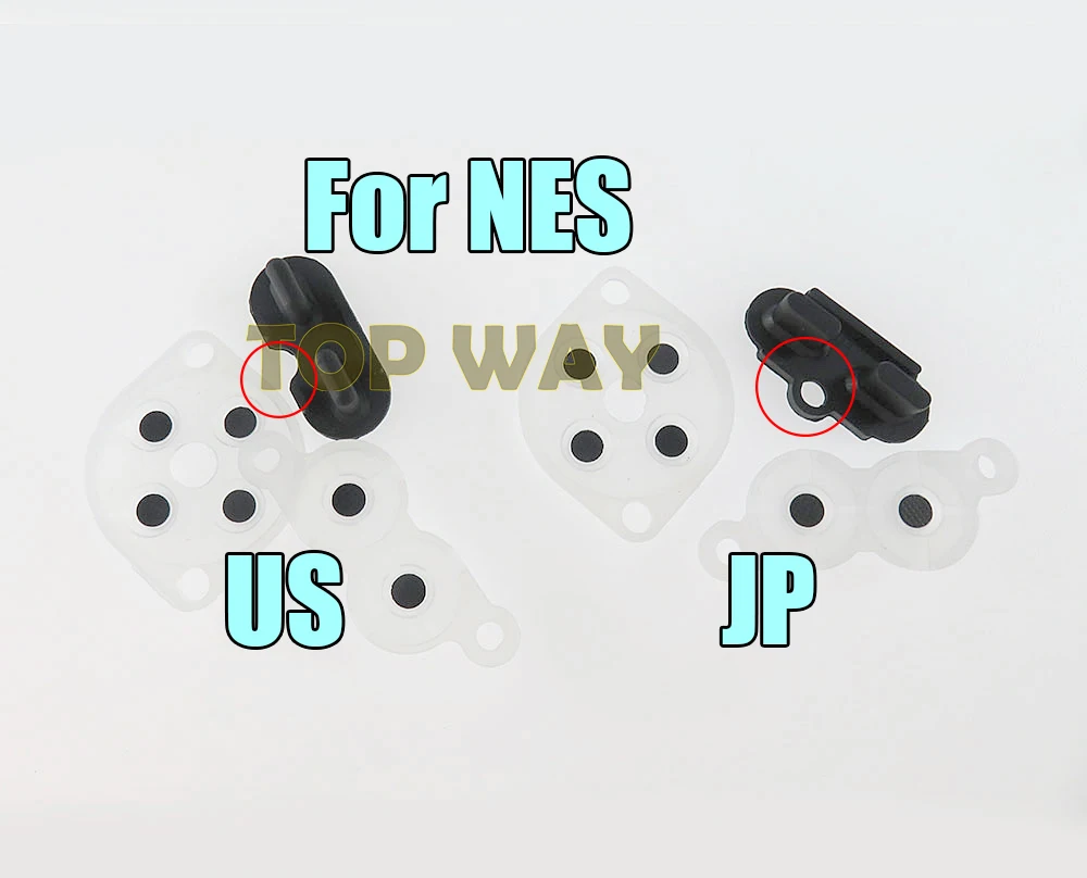 1 Juego de piezas de repuesto de goma adhesiva conductora para Nintendo NES versión NES US/EU JP Joy Pad botón de goma de silicona