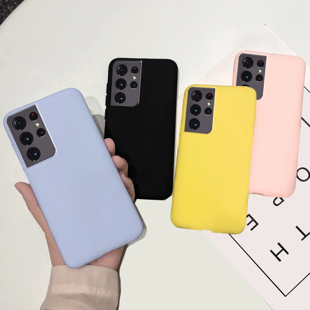 Funda de silicona líquida para Samsung Galaxy S21 Ultra 5G, Funda de teléfono suave de TPU para Samsung S21 Plus S 21 S21Ultra S21 + - imagen 4