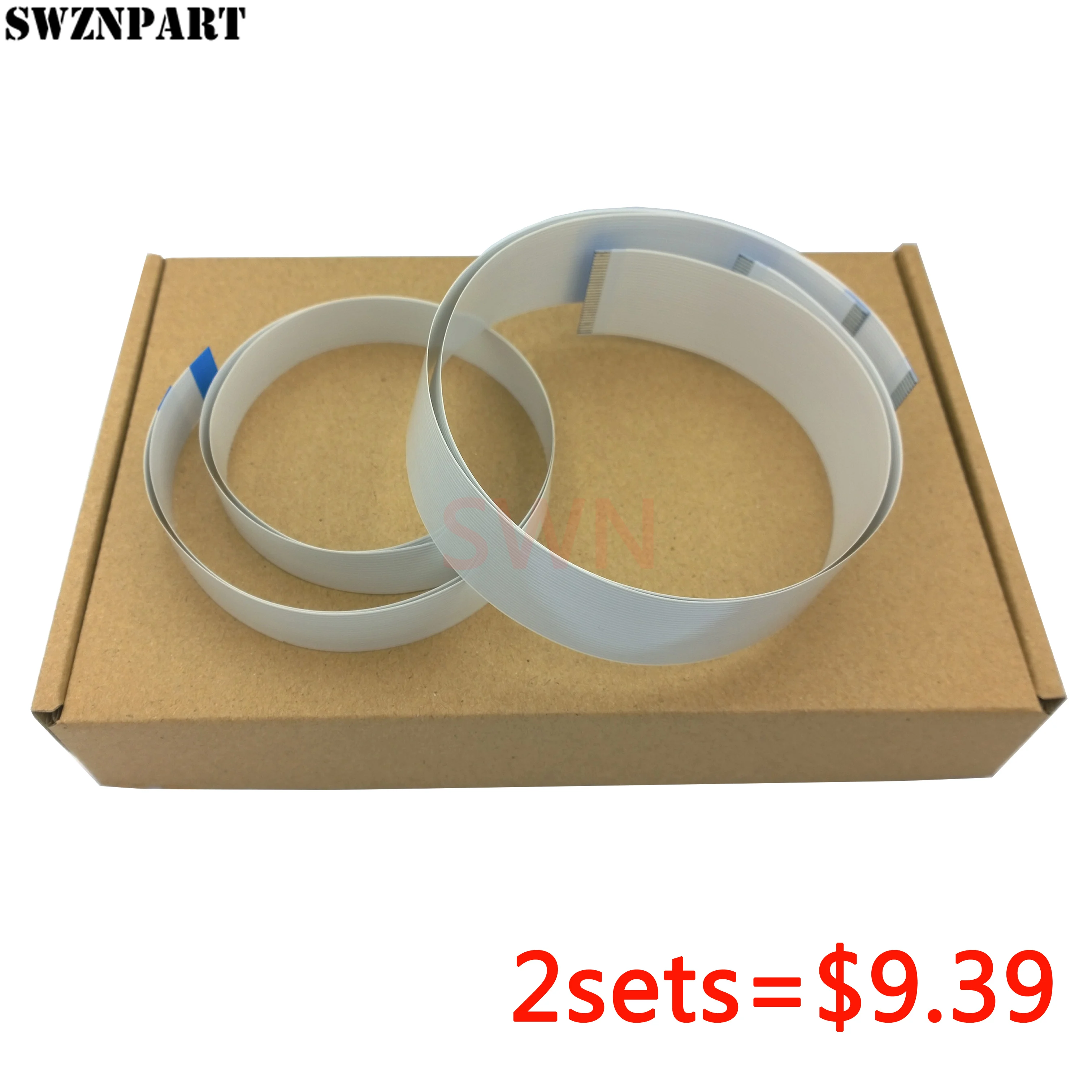 2 juegos 4 Uds cable de datos de cabezal de impresión cable plano FFC para Epson Stylus Pro 7600 9600 17 pines 30 pines 40cm de largo - imagen 3